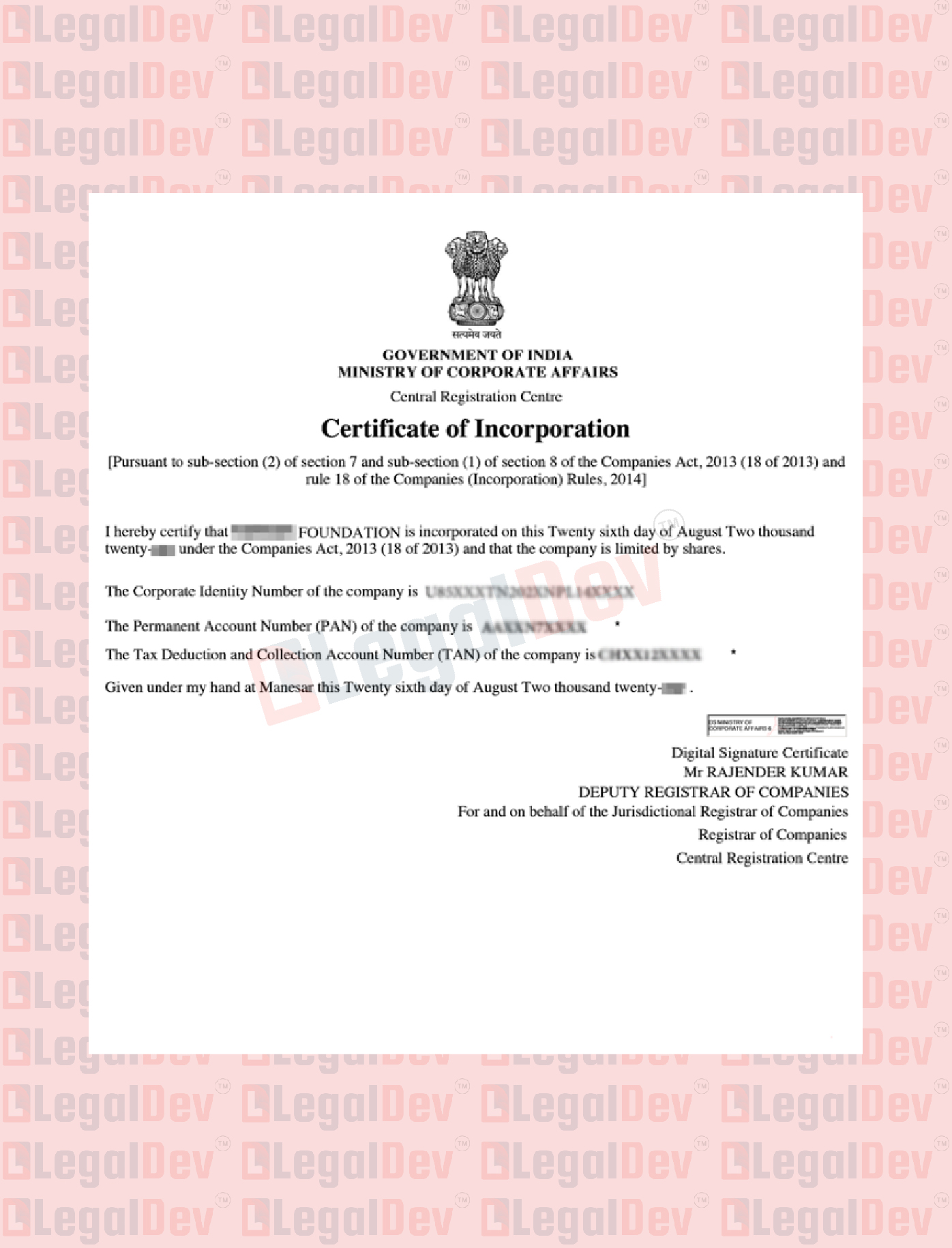 Section-8-Registration Certificate