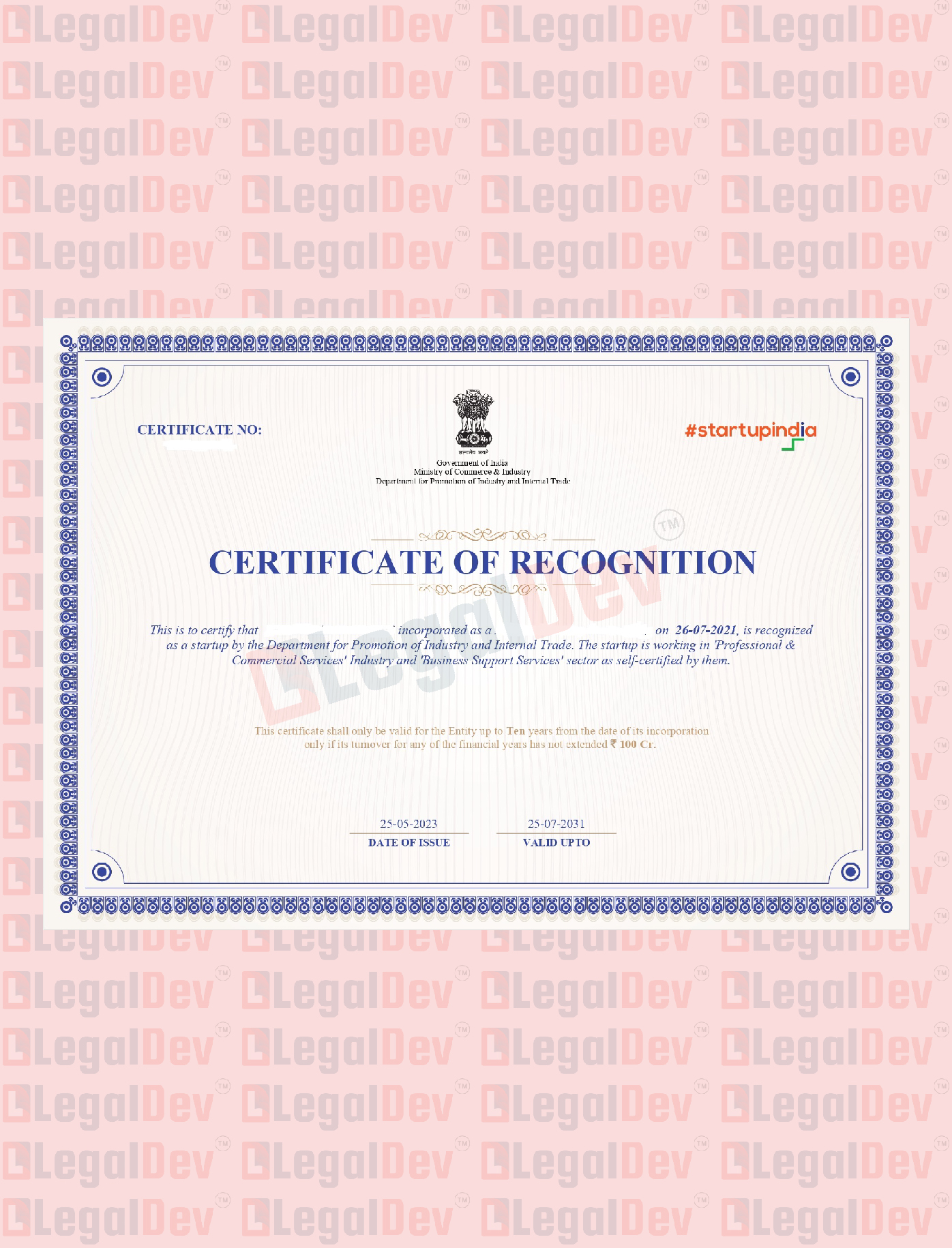 Startup India Certificate